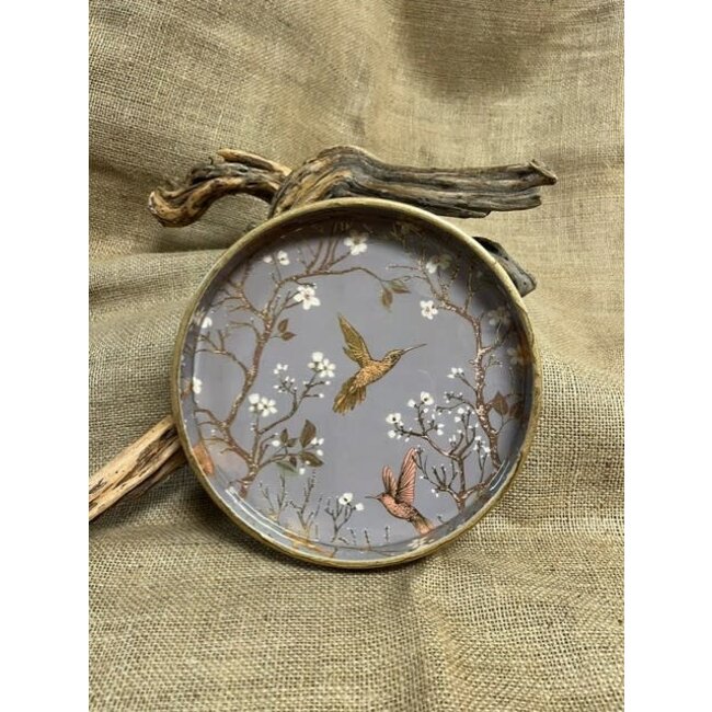 Round Vanity Tray - Hummingbird