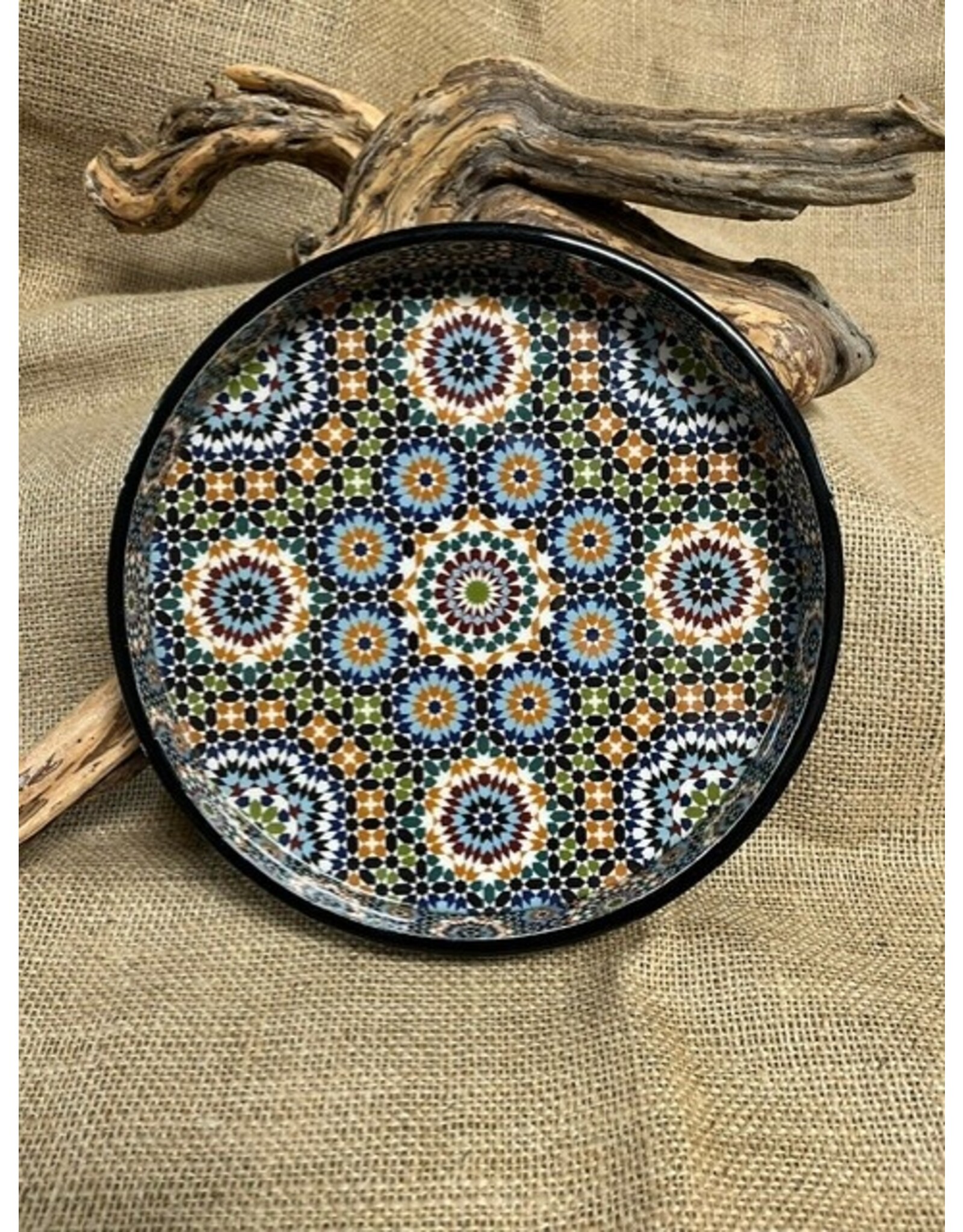 India Round Vanity Tray - Blue, India