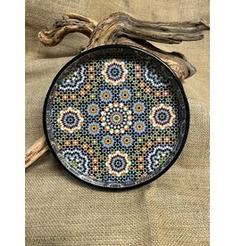 India Round Vanity Tray - Blue, India
