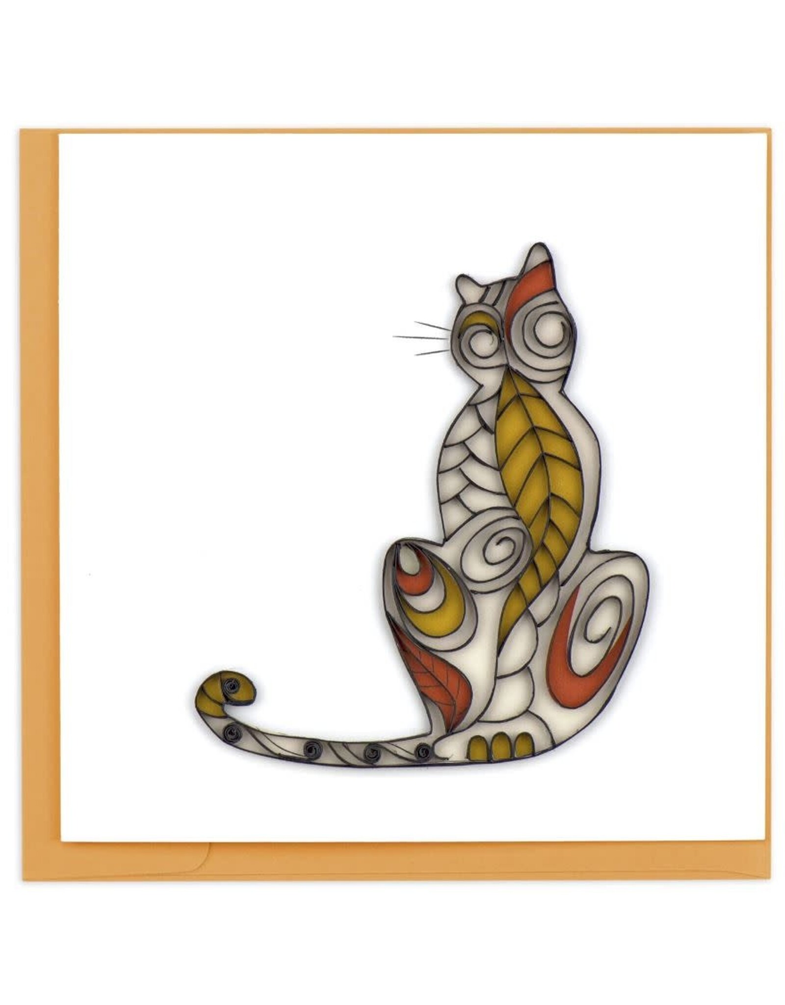 Vietnam Quilled Cat Silhouette Card, Vietnam