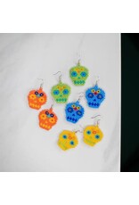 Guatemala Beaded Sugar Skull Earrings, Guatemala