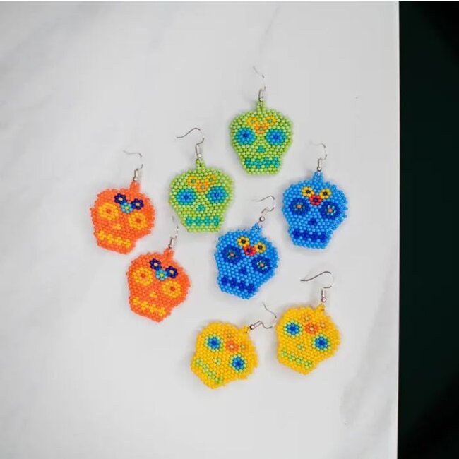 Beaded Sugar Skull Earrings