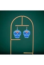 Guatemala Beaded Sugar Skull Earrings, Guatemala