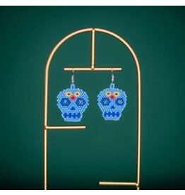 Guatemala Beaded Sugar Skull Earrings, Guatemala