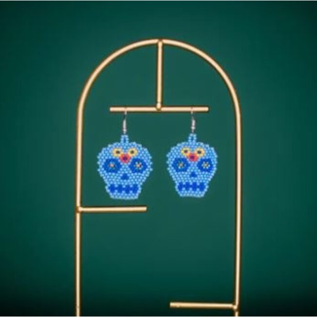 Beaded Sugar Skull Earrings