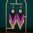 Guatemala Crescent Moon Fringe Earrings