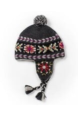 Nepal Fussen Knit Earflap Hat - Graphite, Nepal