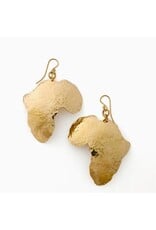 Kenya Hammered Brass Africa Earrings, Kenya