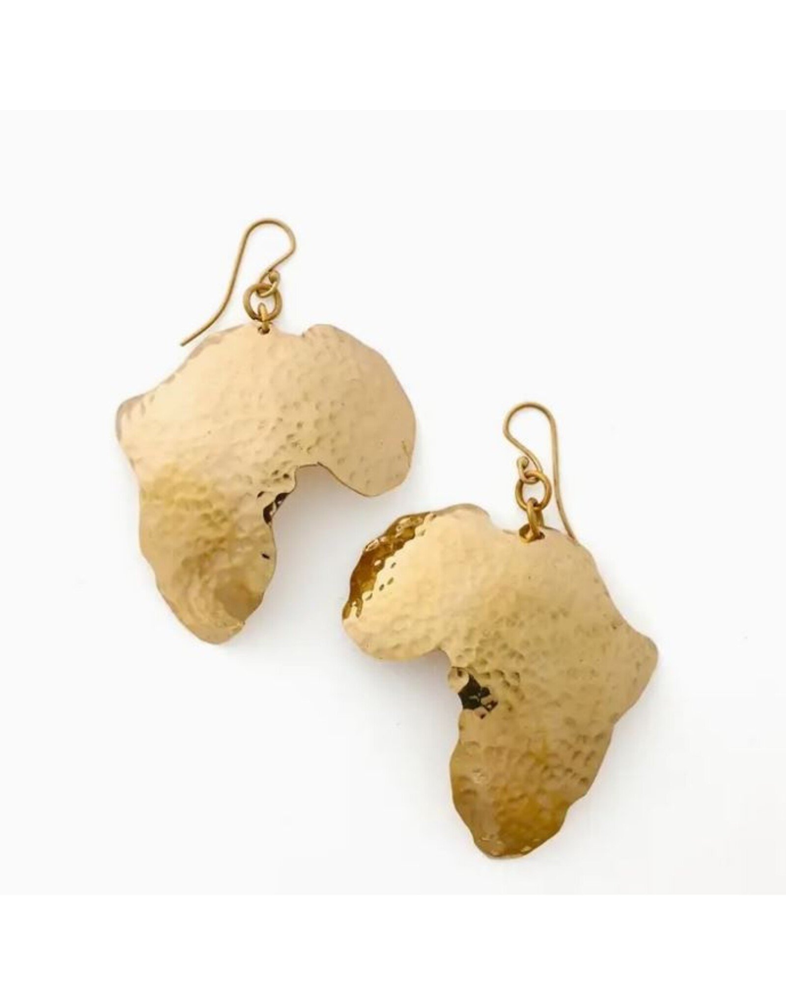 Kenya Hammered Brass Africa Earrings, Kenya