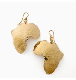 Kenya Hammered Brass Africa Earrings, Kenya