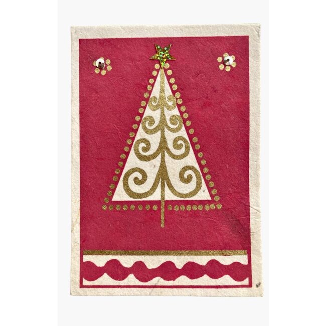Red & Gold Christmas Tree Card