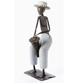 Zimbabwe Shona Bongo Player Sculpture, Zimbabwe