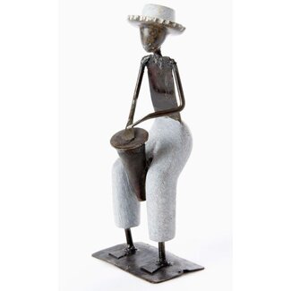 Zimbabwe Shona Bongo Player Sculpture Zimbabwe Shona Bongo Player Sculpture