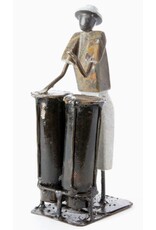 Zimbabwe Shona Double Bongo Player Sculpture, Zimbabwe