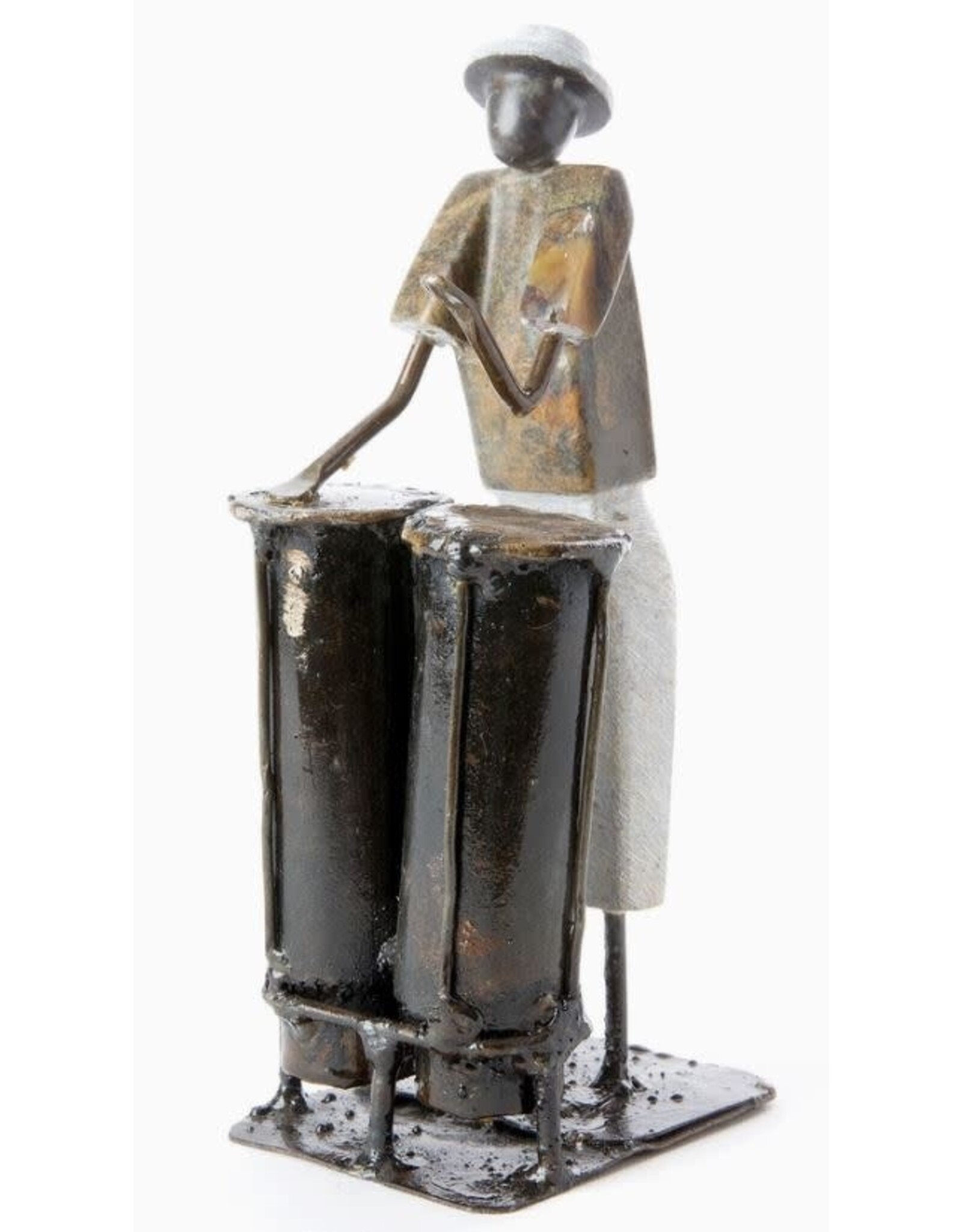 Zimbabwe Shona Double Bongo Player Sculpture, Zimbabwe