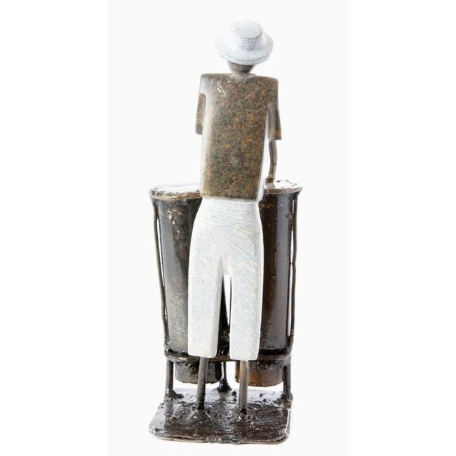 CLEARANCE Shona Double Bongo Player Sculpture
