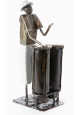 Zimbabwe Shona Double Bongo Player Sculpture, Zimbabwe