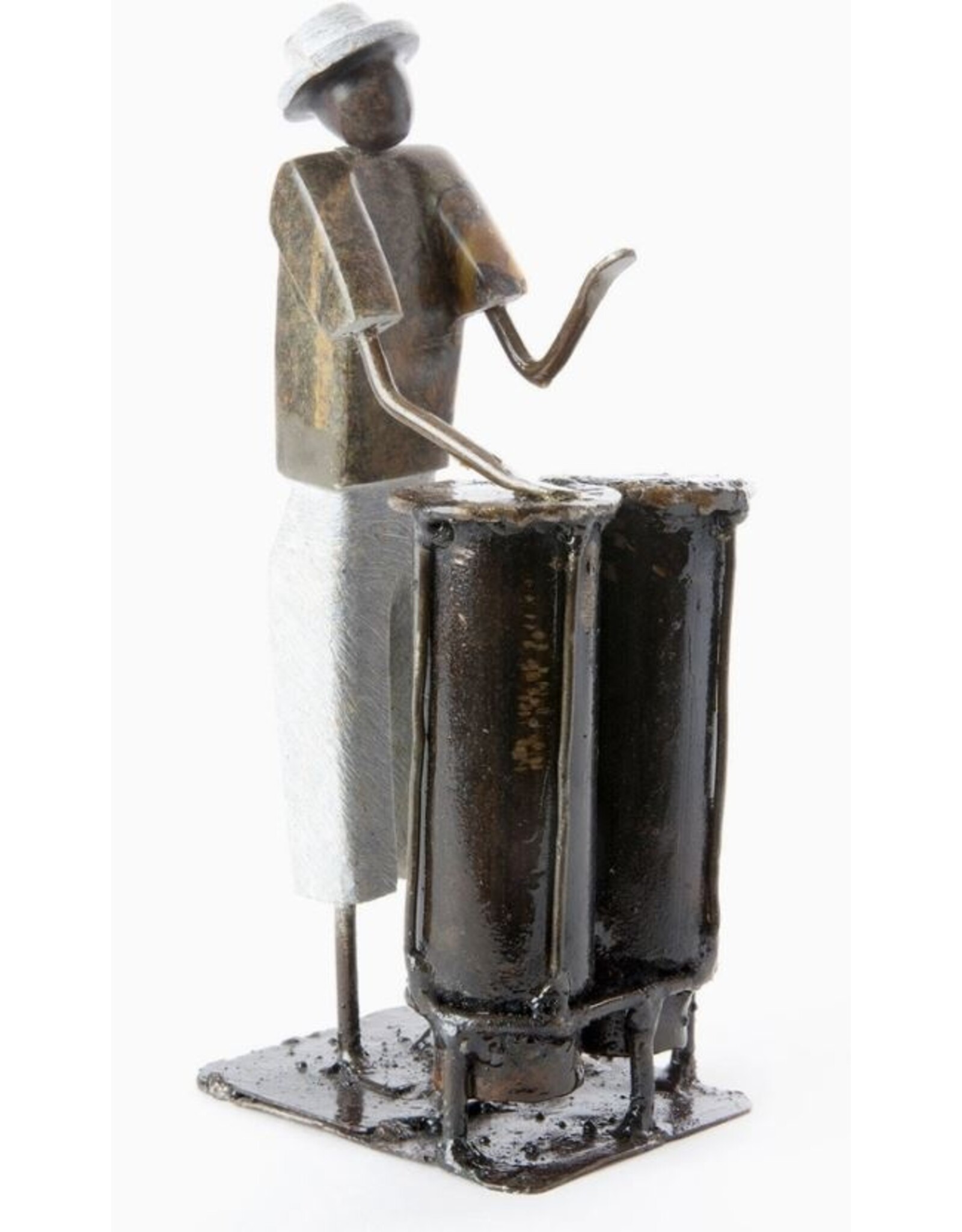 Zimbabwe Shona Double Bongo Player Sculpture, Zimbabwe