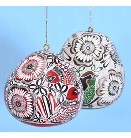 Peru Lace Birds Gourd Ornament, Peru