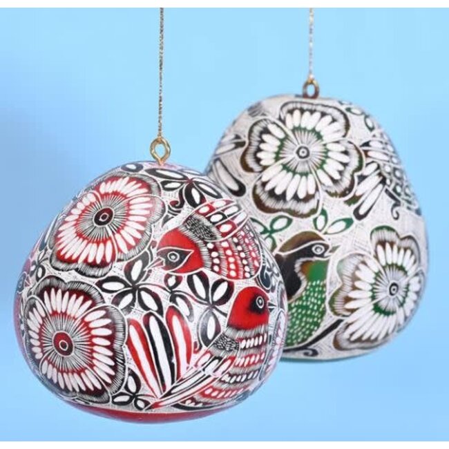 Lace Birds Gourd Ornament