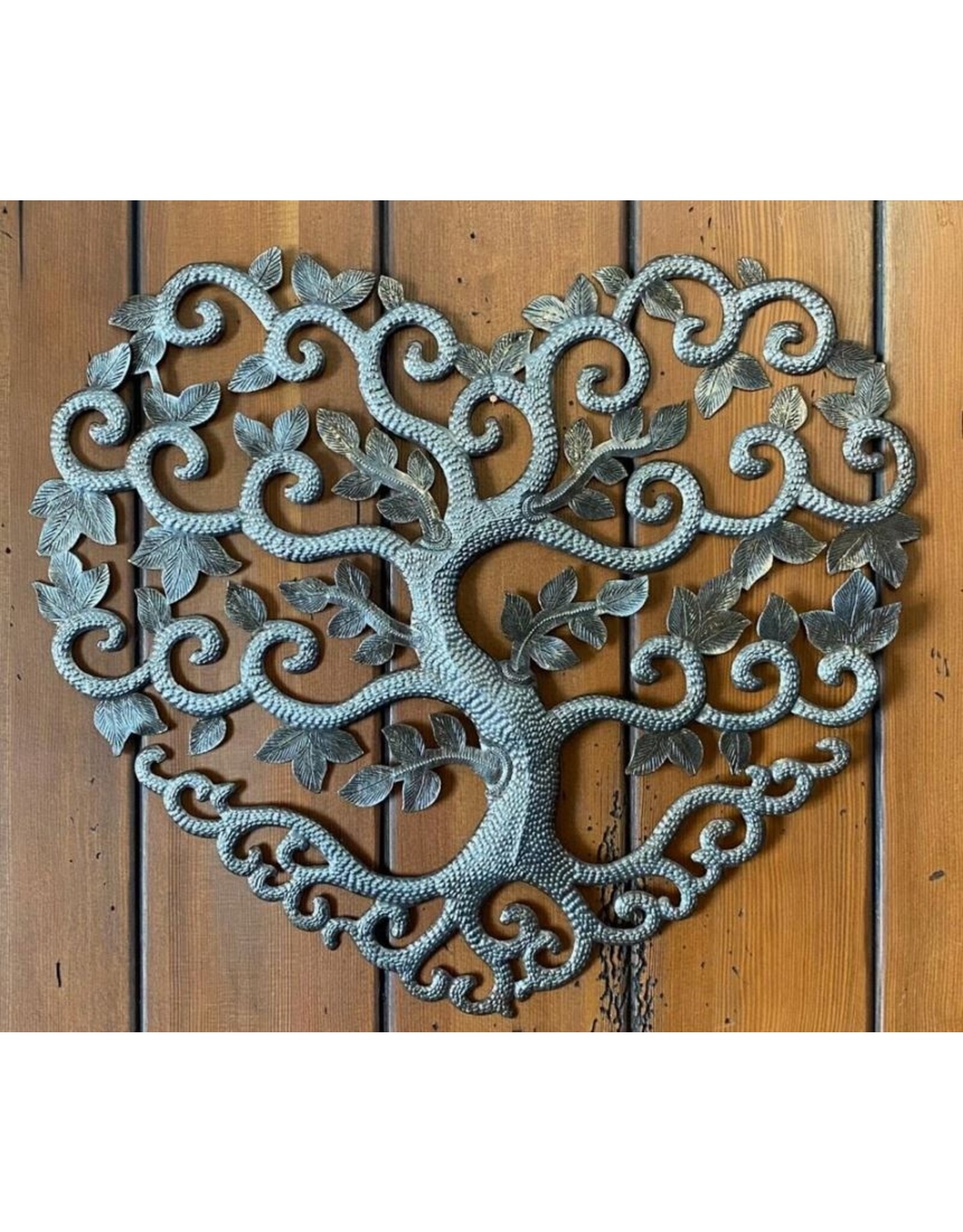 Haiti Heart Shaped Tree of Life Cut Metal, Haiti