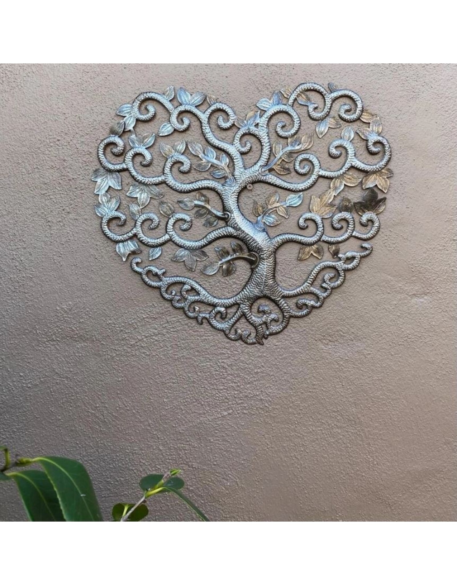 Haiti Heart Shaped Tree of Life Cut Metal, Haiti