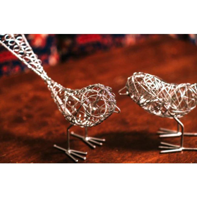 Silver Wrapped Wire Bird