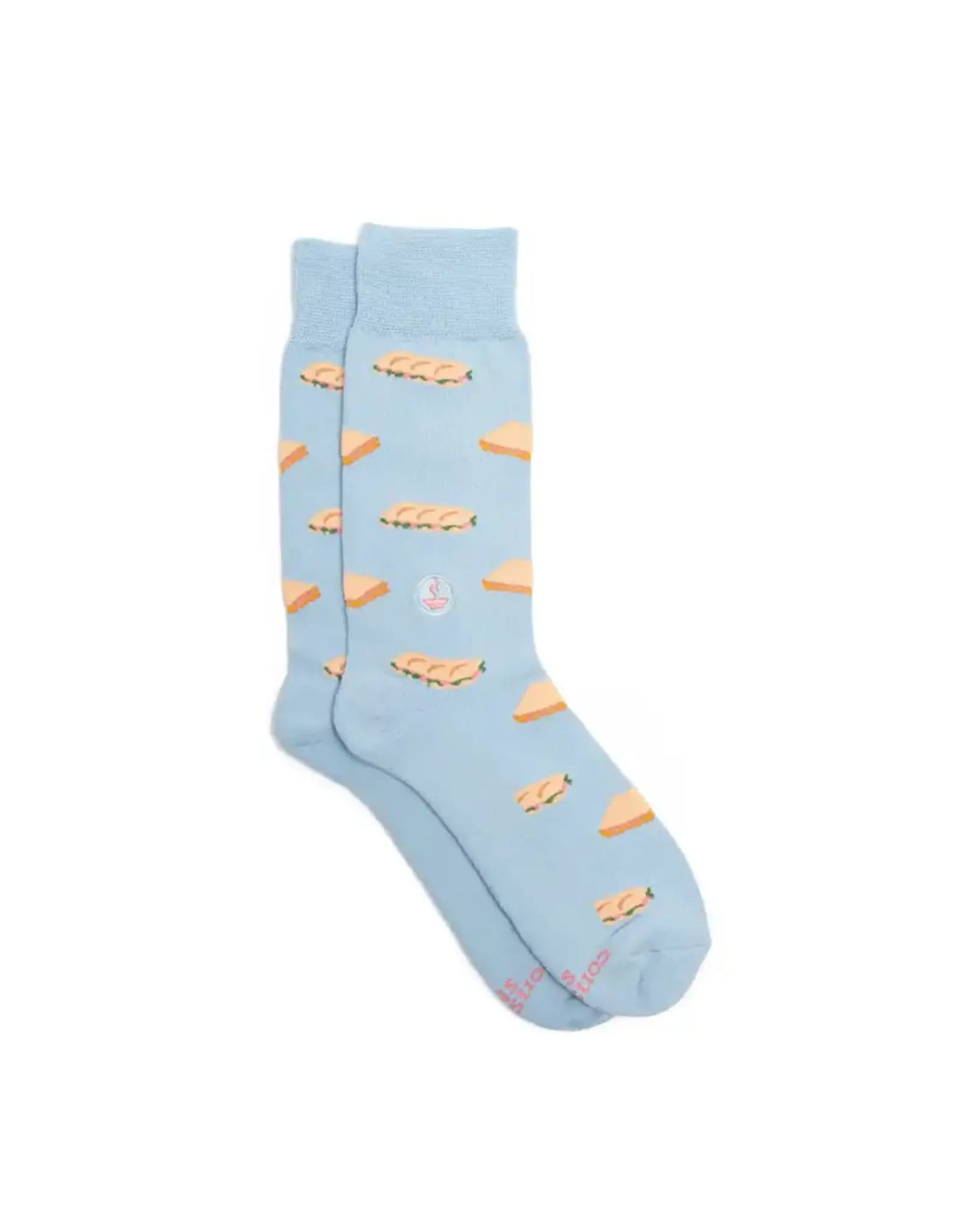 India Crew Socks That Provide Meals - Blue Sandwiches