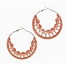 Coral Crochet Hoop Earrings