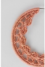 India Coral Crochet Hoop Earrings, India