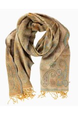 India Desert Sand Paisley Wool Scarf, India