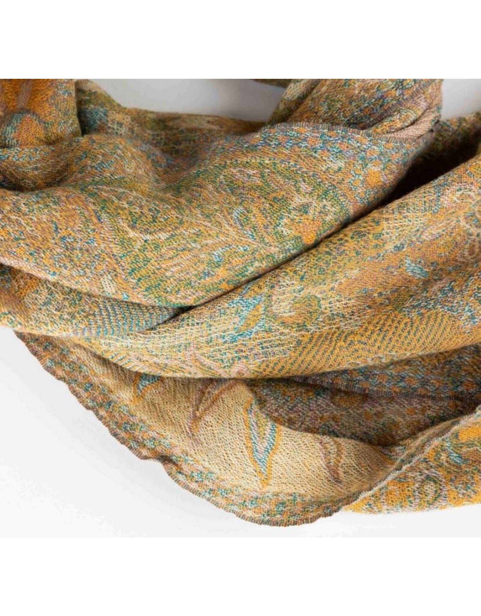 India Desert Sand Paisley Wool Scarf, India