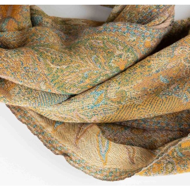 Desert Sand Paisley Wool Scarf