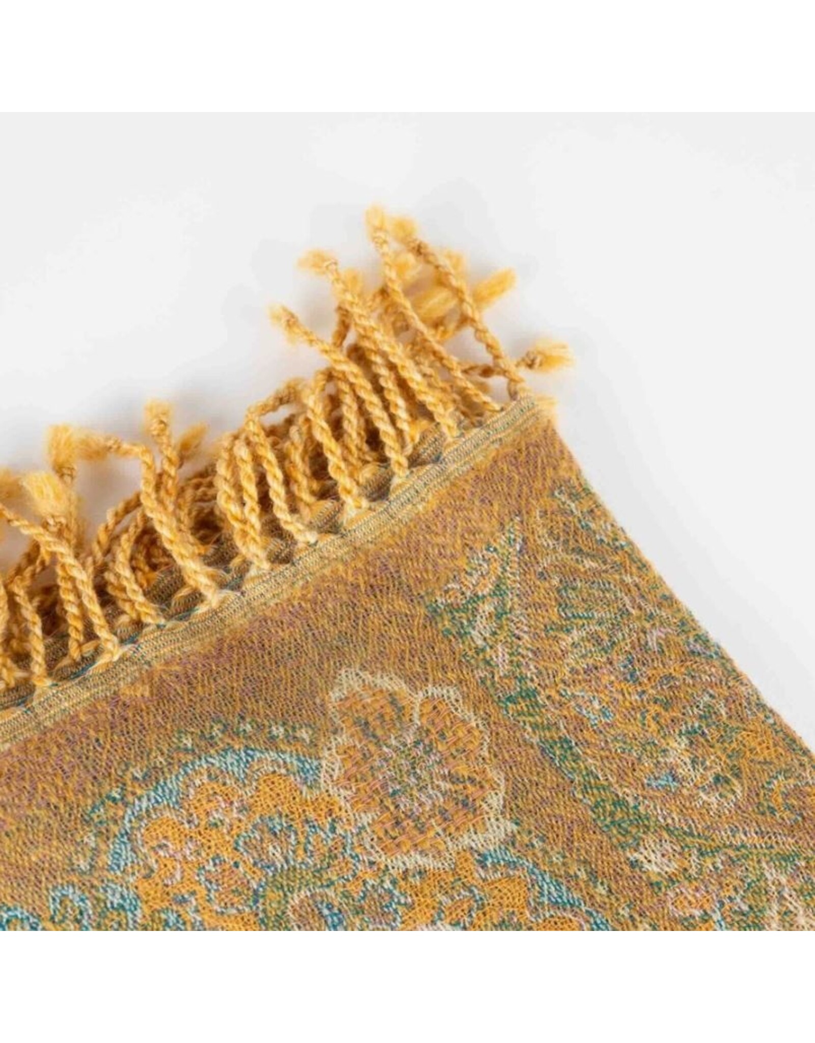 India Desert Sand Paisley Wool Scarf, India