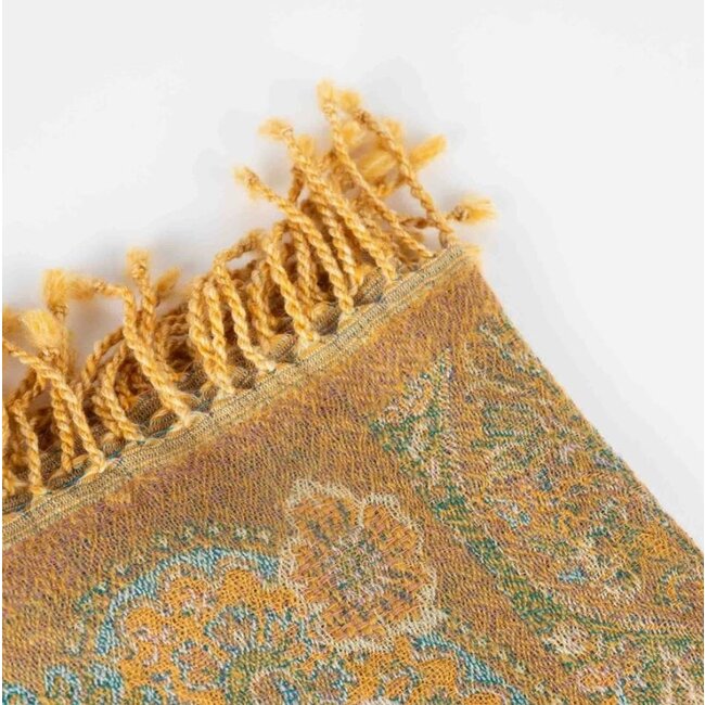 Desert Sand Paisley Wool Scarf