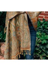 India Desert Sand Paisley Wool Scarf, India