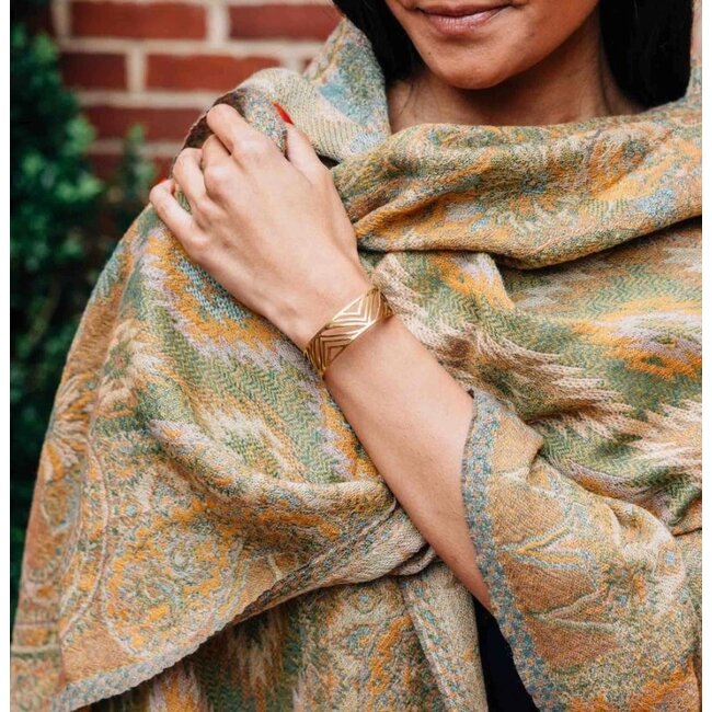 CLEARANCE Desert Sand Paisley Wool Scarf
