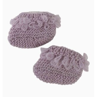 Nepal Little Fawn Baby Booties in Purple