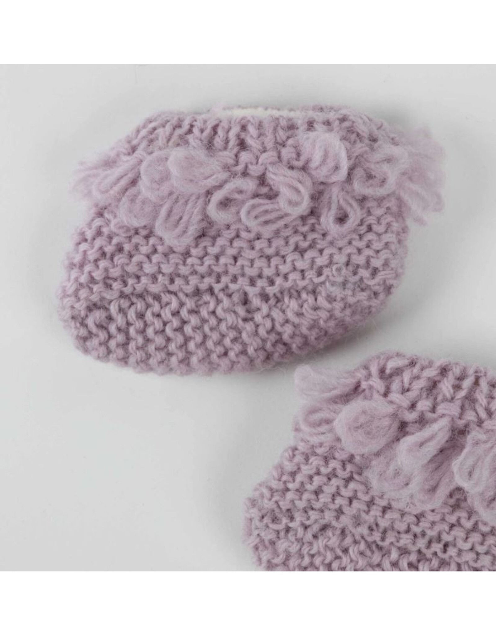 Nepal Little Fawn Baby Booties in Purple, Nepal