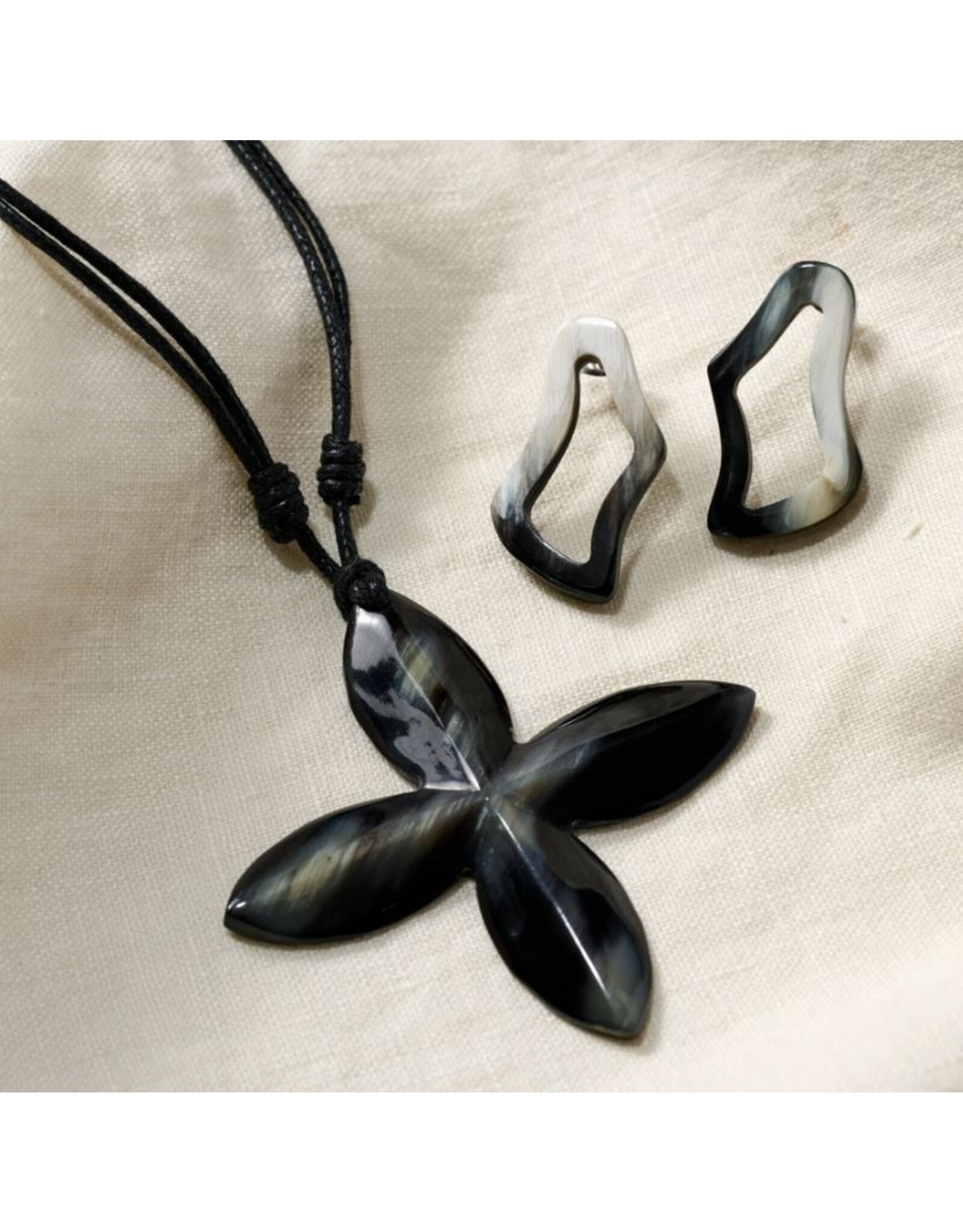 Vietnam Hai Reclaimed Horn Post Earrings, Vietnam