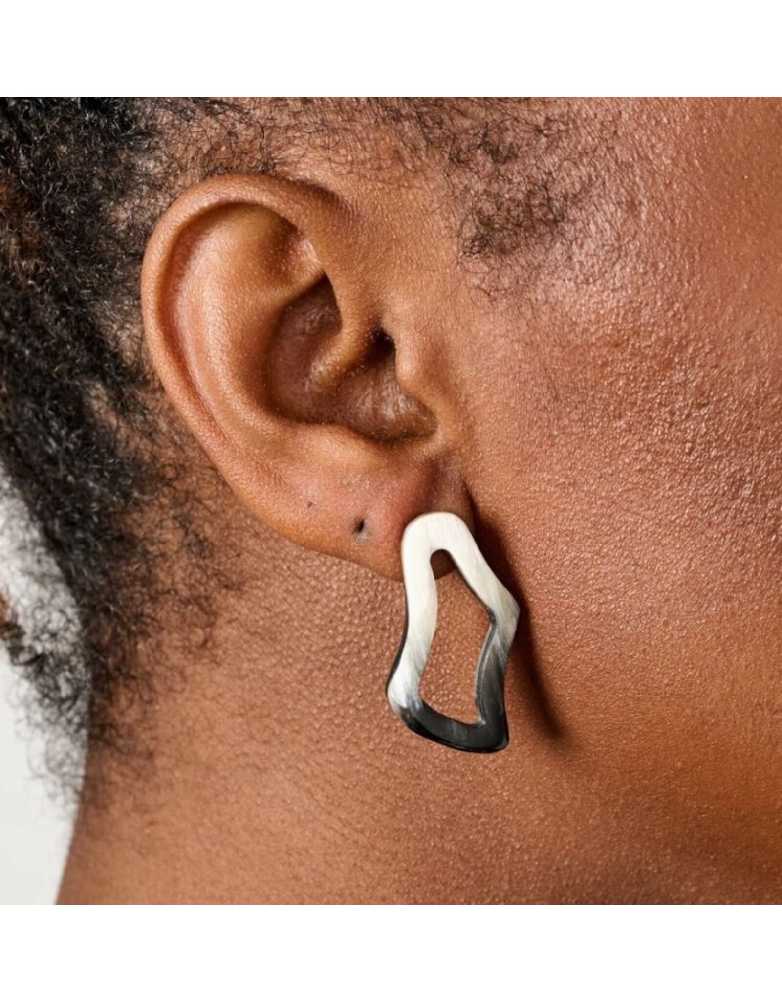 Vietnam Hai Reclaimed Horn Post Earrings, Vietnam