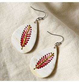 Vietnam Lacay Stitched Drop Teardrop Earrings, Vietnam
