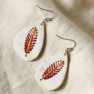 Vietnam Lacay Stitched Drop Teardrop Earrings Vietnam Lacay Stitched Drop Teardrop Earrings