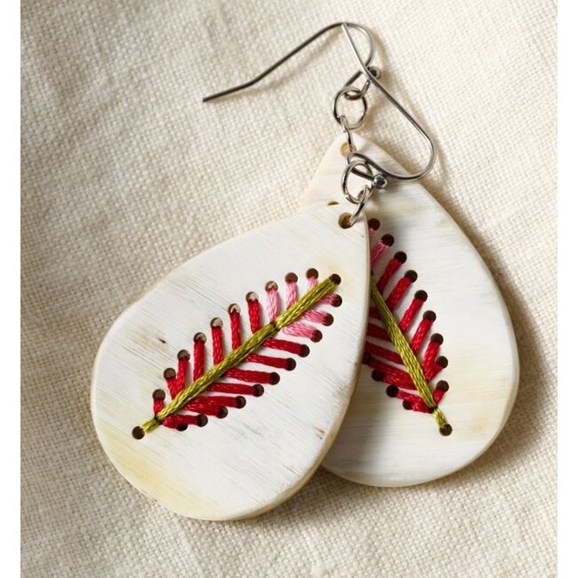 CLEARANCE Lacay Stitched Drop Teardrop Earrings