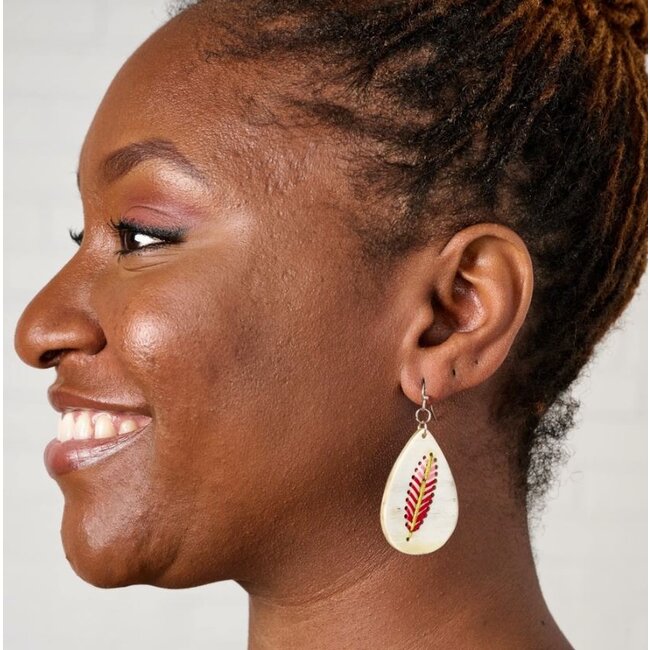 Lacay Stitched Drop Teardrop Earrings