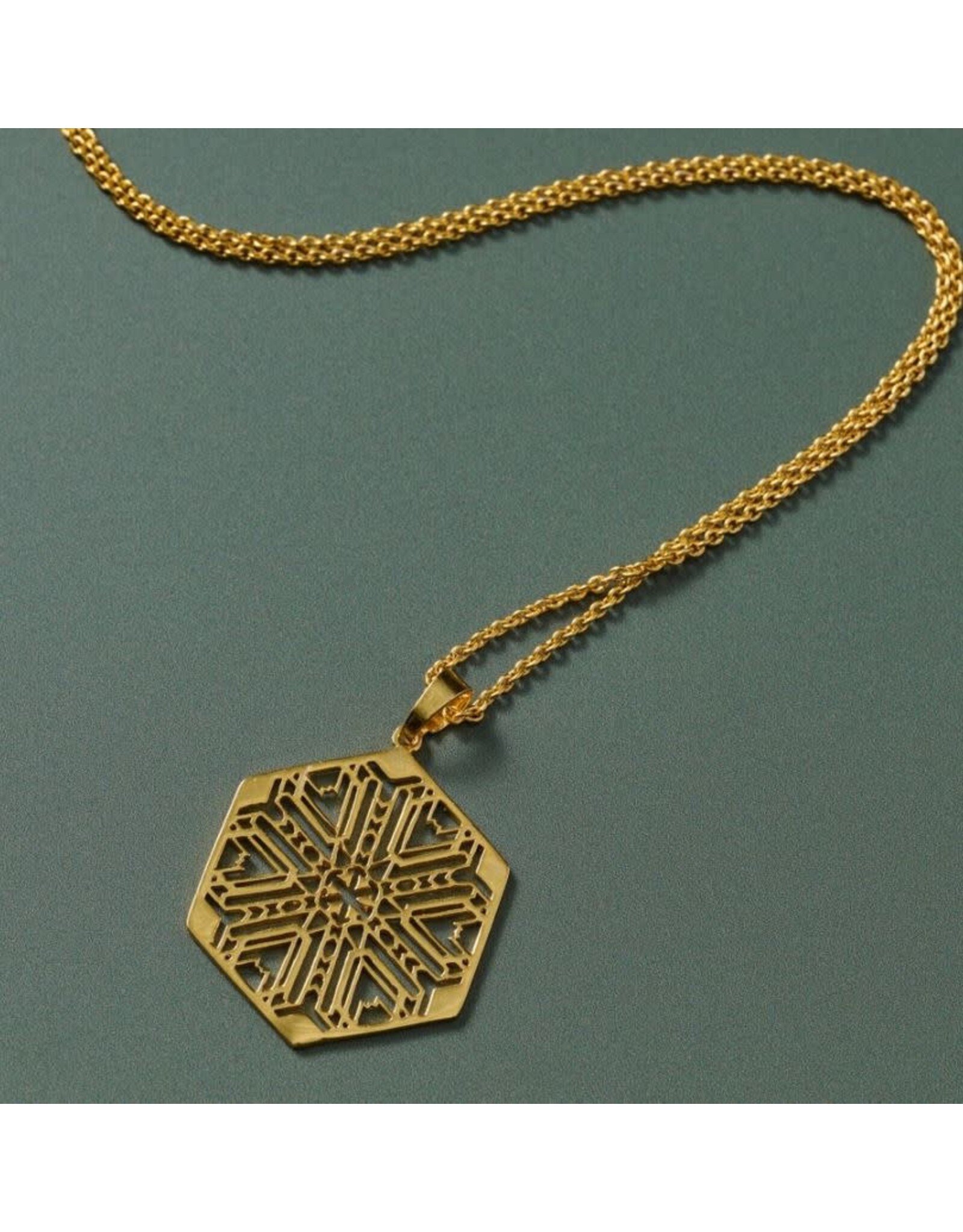 India Mandala Brass Medallion Necklace, India