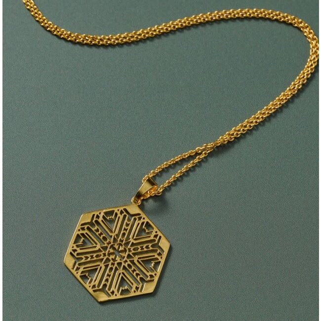 Mandala Brass Medallion Necklace