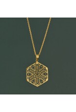 India Mandala Brass Medallion Necklace, India