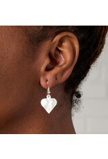 Palestine Mother of Pearl Heart Drop Earrings, Palestine
