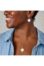 Palestine Mother of Pearl Heart Drop Earrings, Palestine
